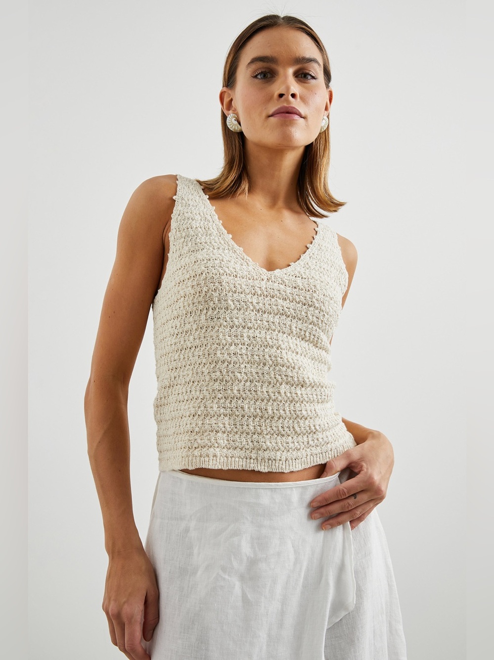 Rails Cream Matilde Crochet Knit Tank Top